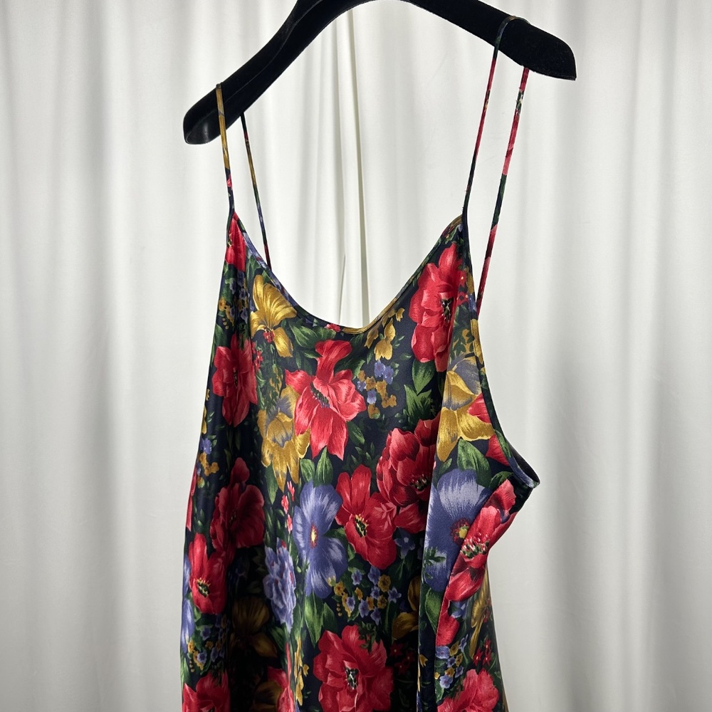 Vintage 90s Floral Slip Dress Linda for Eaton Spaghetti Straps - Picture 10 of 13